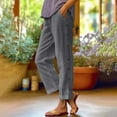 thumbnail image 1 of WILLBEST Pantalones Largos Casuales de Lino para Mujer con Cintura Elástica y Botones: Cómodos, elegantes y Versátiles para Cualquier Ocasión. Extra Grande, 1 of 3