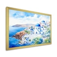 thumbnail image 2 of Designart "Coastal View of Santorini, Greece II" Landscapes Framed Wall Art Decor - Country White Greece Bedroom Framed Canvas Wall Art, 2 of 6