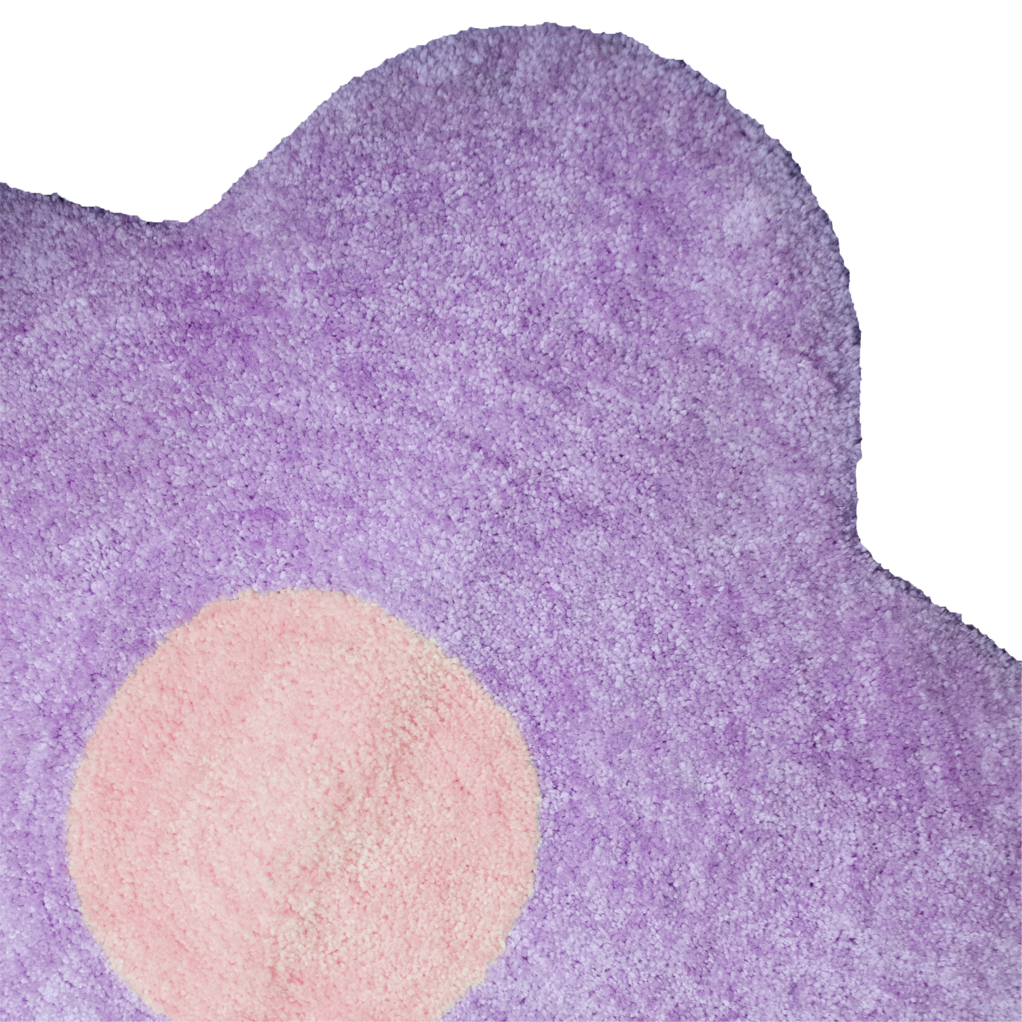 Urban Shop Daisy Flower Shape Accent Rug with Anti-Skid, Purple, 30" x 30"