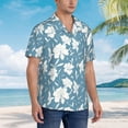 thumbnail image 5 of Xecao Lilies Flowers print Hawaiian shirt - a stylish short-sleeve button-down for men, perfect for casual beach and tropical outings., 5 of 9