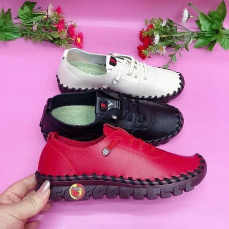 

Women Flat Leather Low Top Casual Sneakers