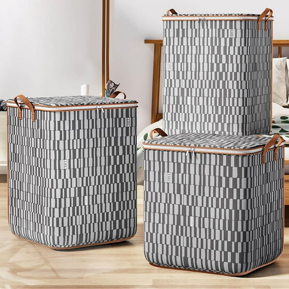 CSEONE Clearance Storage Bins with Lids Non-woven Zipper Storage Bag Foldable Moving Quilt Storage Basket Travel Large-capacity Clothing Storage Bag Organizers for Pillows Blankets Storage