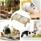 thumbnail image 4 of Elevated Pet Bowl, Slanted Design Ceramic Cat Bowl With Wooden Stand, NonSlip WhiskerFriendly for Puppies and Cats of All Sizes, 4 of 5