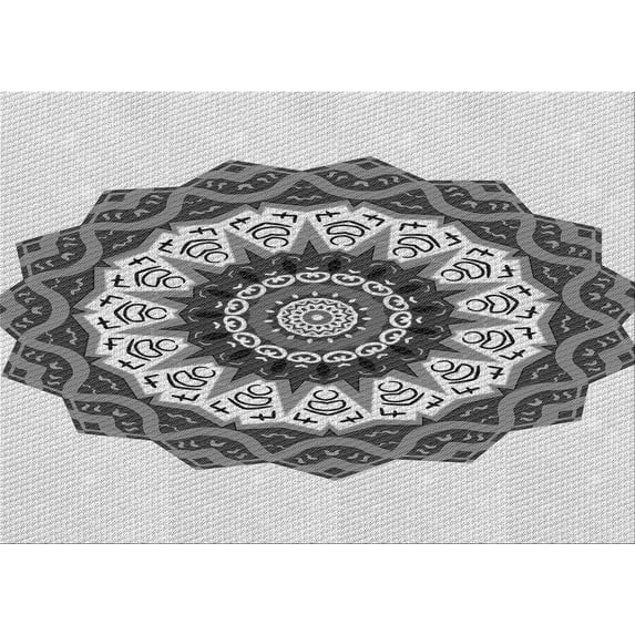 Ahgly Company Indoor Rectangle Patterned Dim Gray Area Rugs, 8' x 12'