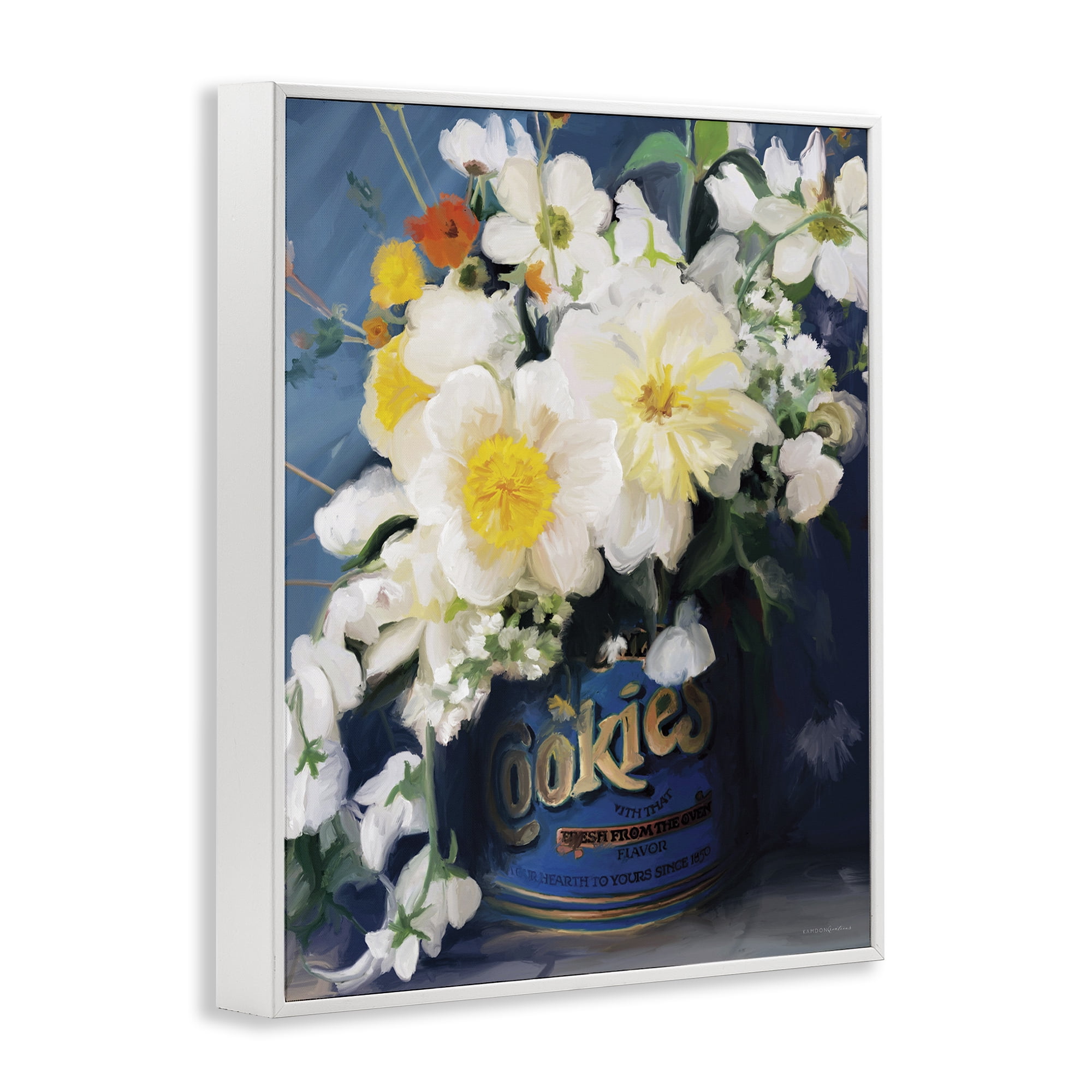 Stupell Industries Bouquet in Vintage Jar Botanical & Floral Painting White Framed Art Print Wall Art, 24 x 30
