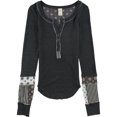 thumbnail image 1 of Free People Womens Railroad Henley Shirt, Grey, Small, 1 of 1