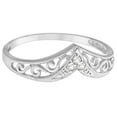 thumbnail image 2 of Antique Style Chevron Diamond Ring 14k White Gold (0.05ct), 2 of 2