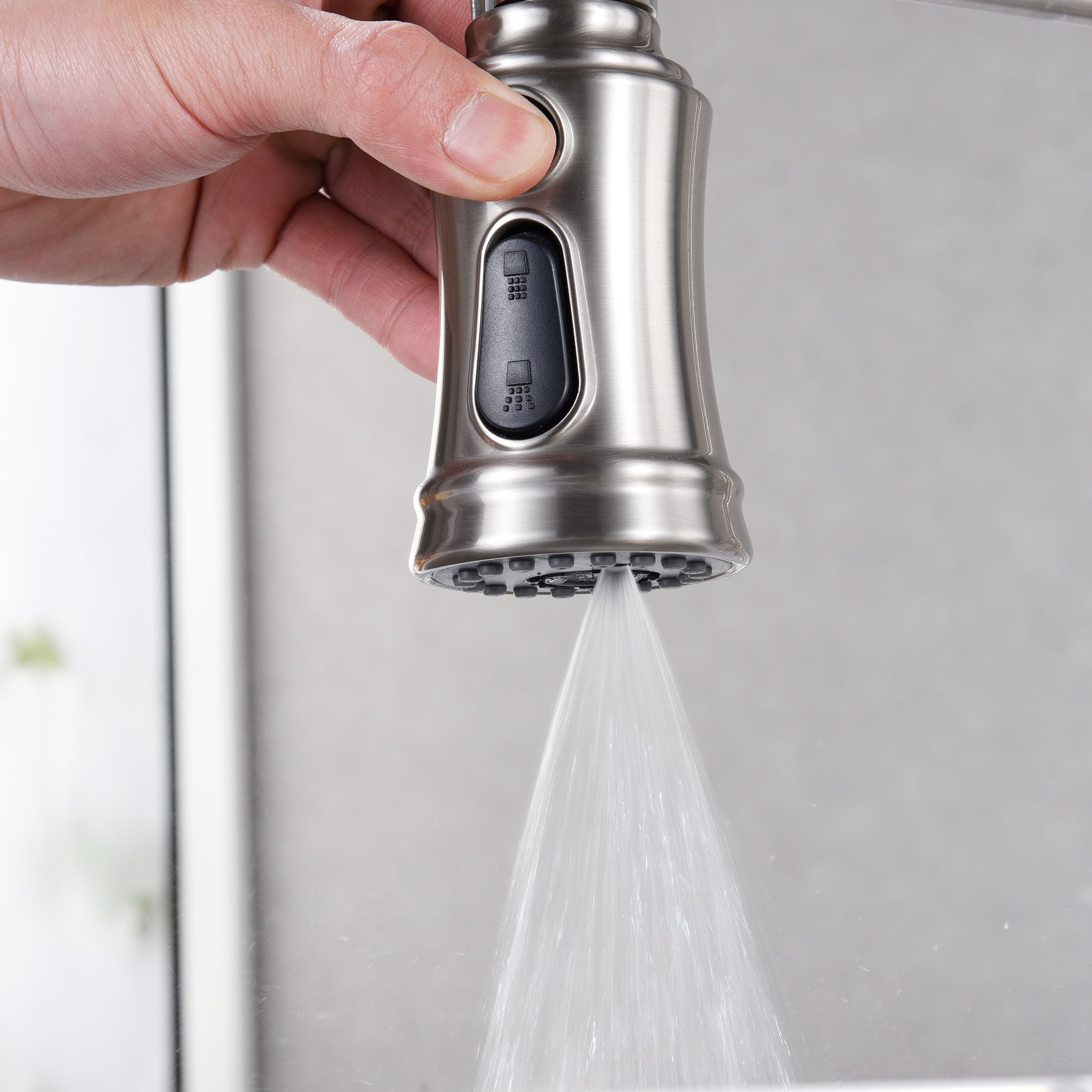 SUMERAIN Pull-Down Kitchen Faucet with Single Handle Stainless Steel Pull-Out Kitchen Sink Faucet Brushed Nickel
