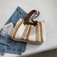 thumbnail image 1 of Bolso de lona a rayas para mujer, moderno bolso de mano para ir al trabajo, bandolera de hombro, tipo momia, 1 of 6