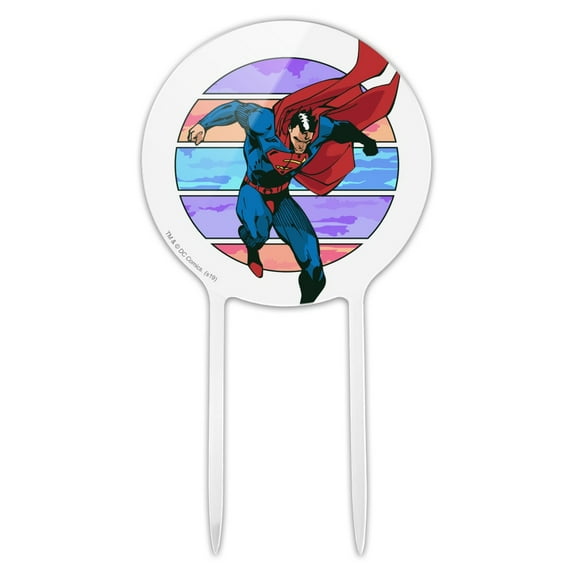 Acrylic Superman Three Color Sky Cake Topper Party Decoration for Wedding Anniversary Birthday Graduation