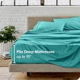 thumbnail image 3 of Bare Home Premium 1800 Collection 4-Piece Bed Sheet Set, Queen, Turquoise, 3 of 10