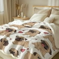 thumbnail image 2 of Pug Blanket Twin Pug Dog Print Blanket Soft Fleece Puppy Blanket for Kids Adults Women Girls Cute Pug Heart Sherpa Blanket for Couch Travel Office (Twin Size 60"x 80"), 2 of 6