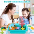 thumbnail image 6 of JoyStone Kitchen Play Sink Toys, Dinosaur Electronic Dishwasher Sink with Running Water, Fishing Game Toys and Play Food for Kids, Green, 6 of 11