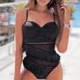 thumbnail image 3 of Sngxgn Womens Swimsuit Tummy Control Bathing Suit Swimdress Push up Swimsuits Swimwear Bathing Suits(Black,L), 3 of 8