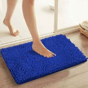 Royal Blue Chenille Bathroom Carpet, Absorbent Bathroom Mat, Soft Comfortable Furry Durable Thickened, Machine Washable Reusable, Living Room Bathroom Floor Mat, 40×60cm,forLiving Room Bathroom