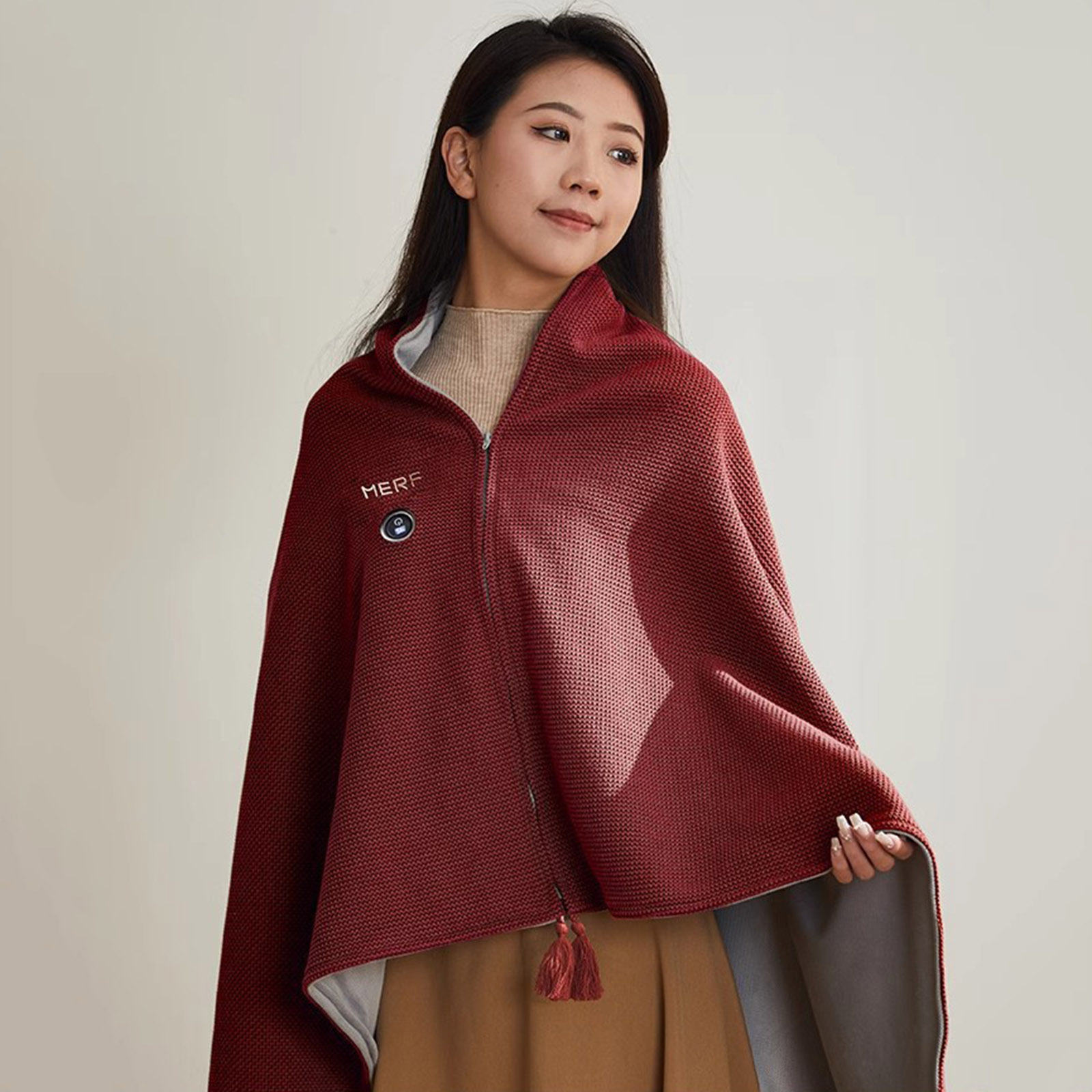 Heating Three USB Car Outdoor Camping Heating Cordless Outdoor Throw Blanket Heated,Portable Heated Shawl,Battery Operated,Electric Rechargeable for Camping