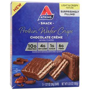 Atkins Collation Croustillante en Gaufrette Protéinée Crème au Chocolat 5 Barres