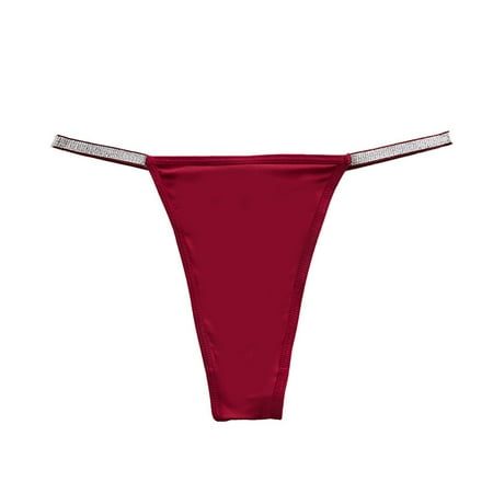 Bigersell Womens Seamless Underwear Clearance Women s Cotton Underwear Briefs Panty Style P-1100 Polyester Cheeky Panties High Waisted Thong Underwear Briefs High Waist Women s Panties Wine XXL