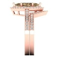 thumbnail image 3 of 2.48 ct Brilliant Marquise Cut Champagne 14k Rose Gold Halo Solitaire with Accents Engagement Bridal Wedding Ring Band Set size 5.25, 3 of 7