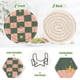 thumbnail image 4 of Yayeee 6 PCS Drink Coasters with Holder Set Woven Absorbent Round Tabletop Hot Pad, Pink Abstract, 4 of 7