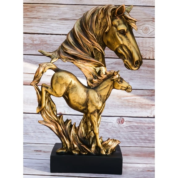 Ebros Large 15" H Wild Stallion Horse Bust Statue On Museum Style Pedestal Base