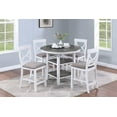 thumbnail image 2 of 5-PCS Counter Height Dining Set Storage Base Round Top Table w 4x High Chairs Cushion Seat White Finish Dining Room Furniture, 2 of 9
