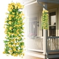 thumbnail image 1 of Wall Hanging Flower Decoration Simulation False Flower Rattan Vine Green Wall Way Decoration Wall Mounted Unit（1pc）, 1 of 9