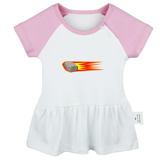 Nature Meteor Pattern Dresses For Baby, Newborn Babies Skirts, Infant Princess Dress, 0-24M Kids Graphic Clothes (Pink Raglan Dresses, 18-24 Months)