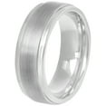 thumbnail image 6 of Men's Black and White Tungsten 8mm Step-Edge Comfort Fit Wedding Bands, 2-pc Ring Gift Set, 6 of 8