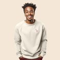 thumbnail image 3 of Dalix Flamingo Embroidered Fleece Crewneck Long Sleeve Sweatshirt Mens in Natural 2XL XX-Large, 3 of 5