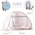 thumbnail image 2 of Portable Pop-Up Brown Mosquito Net Tent for Bed, L79 x W71 x H59 inch Large Folding Mosquito Netting with Net Bottom, 2 Entries, Suit for Twin to King Size Bed, 2 of 15