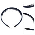 thumbnail image 3 of 4 Uds. Diademas con peine de dientes para mujer, bandas para la cabeza antideslizantes, diadema para el pelo para mujer, rojo vino, negro, azul, azul marino, 3 of 7