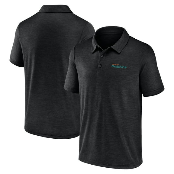 Men's Logo Athletic Black Miami Dolphins Unstoppable Polo