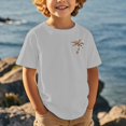 thumbnail image 2 of Glisme Boys Graphic Tees Printed Short Sleeved T Shirt Summer Round Neck Solid Color Tops Casual Sports Loose Top Light Gray T-Shirt Size 12-13 Years, 2 of 4