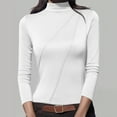 thumbnail image 2 of zbxnLI Long Sleeve Shirts for Women Mock Turtleneck Basic Tee Shirt Pleated Casual Fall Winter Tunic Tops, 2 of 6