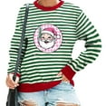 thumbnail image 5 of GuzomFashion Womens Red Christmas Sweatshirt - Soft Polyester, Long Sleeve Striped, Santa Claus Graphic, Relaxed Fit Round Neck, S-XXL for Holiday Parties & Daily Winter Wear,Size S, 5 of 5
