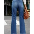 thumbnail image 2 of EMMIOL Women's Y2K Vintage Washed Mid Waist Flare Jeans 90s Wide Leg Boyfriend Denim Pants, 2 of 5