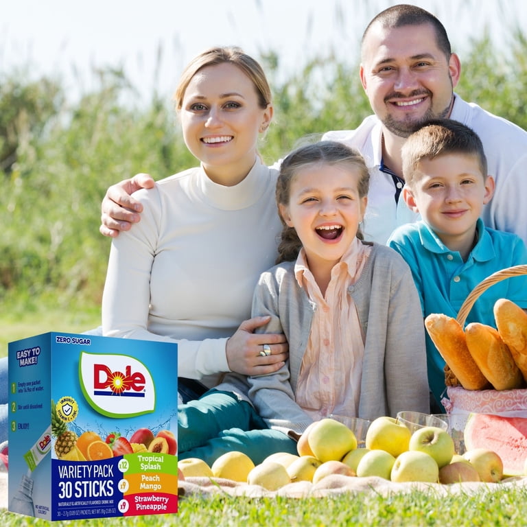 Dole Powdered Drink Mix Variety Pack 30 Sticks 1 Box, Zero Sugar