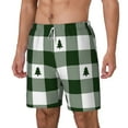 thumbnail image 2 of Gaeub Green White Lumberjack Plaid Mens Swim Trunks Stretch Beach Shorts Quick Dry for Men Swim Shorts Swimwear with Pockets- Small, 2 of 9