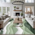thumbnail image 4 of Sage Green Ombre Large Area Rugs for Bedroom Living Room, Soft Non Slip Carpet Bedside Rug, Modern Moire Geometric Abstract Rectangular Floor Cover Kitchen Accent Rug 8'x10' for Dining Room/Office, 4 of 9