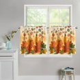 thumbnail image 2 of Fall Maple Leaf Kitchen Curtain Tiers Set of 2,Rustic Farmhouse Window Treatment Short Curtain Panels-Soft Touch and Provides Privacy, 2 of 6