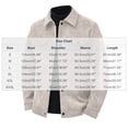 thumbnail image 3 of Raeneomay Men's Suede Button Jacket - Collared Long Sleeve Pocket Top, 3 of 6