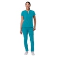 thumbnail image 5 of Adar Addition Go-Higher Scrub Set For Women - Notched V-Neck Scrub Top & Skinny Cargo Scrub Pants - A9600 - Teal Blue - XL, 5 of 7