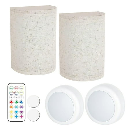 

WIURAY Night Lights Plug Into Wall Wall Sconces Set Of 2 Wall Lights For Bedrooms With Remote Control Battery Operated