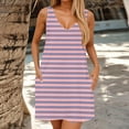 thumbnail image 5 of Trendy SMihono Womens Striped Summer Dresses Trendy V Neck Sleeveless Sun Dresses Boho Tank Dress Casual Loose Fit Beach Dress with Pockets Pink L, 5 of 6