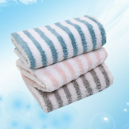 

NICEXMAS 3Pcs Striped Coral Dishtowel Kitchen Sponge Cleaning Towels for Dish Washing