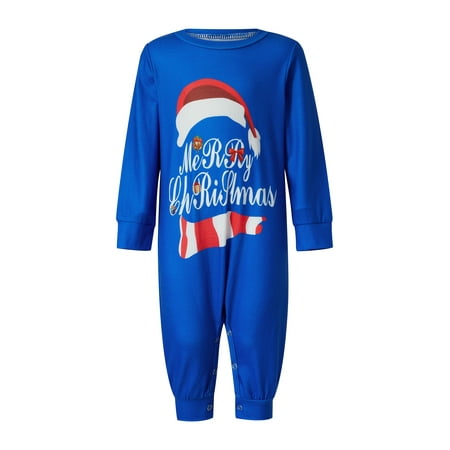 

Christmas Family Matching Pajamas Long Sleeve Letter Printed Plaid Tops Elastic Waist Long Pants Sleep Wear Set