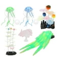 thumbnail image 4 of 6 uds. Decoraciones brillantes para peceras, simulación de silicona, algas, loto plateado, hoja de loto, plumas, adornos de medusas de Coral, 4 of 12