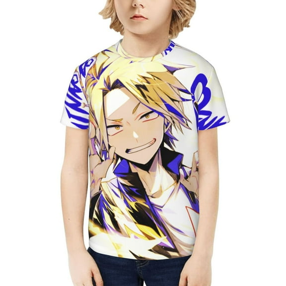 My Hero Academia Denki Kaminari Kids T-Shirt 3d Printed Graphic T-Shirts Boys And Girls Short Sleeve Shirts For Youth Kids X-Small