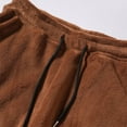 thumbnail image 5 of CQONEPT Sherpa Fleece Pants for Mens Drawstring Fuzzy Casual Cozy Pant Soft Warm Winter Outdoor Trousers with Pockets Brown XL, 5 of 7